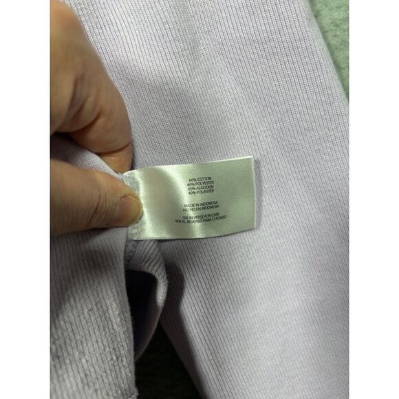 Orvis Women's‎ Lilac Quarter-Zip Pullover Sz L Floral Accents Top - Picture 5 of 6